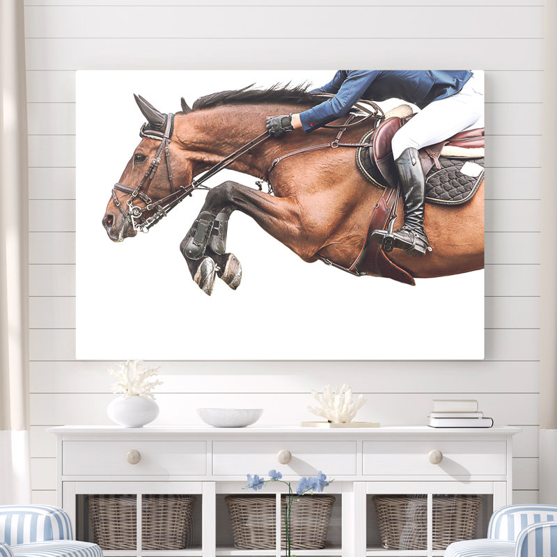 Kerriana Horse Jump - Reproduction de photo sur toile tendue, H 24 po x l 36 po x 1,5 po