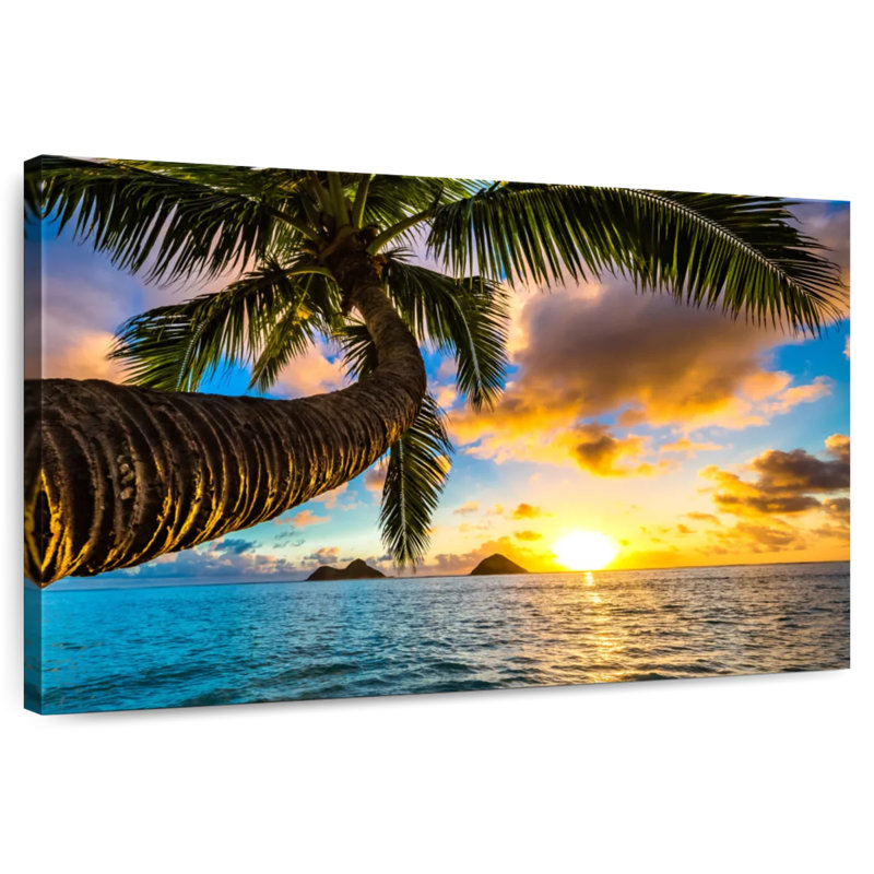 Plage Gillard Lanikai au coucher du soleil, H 16 po x l 24 po