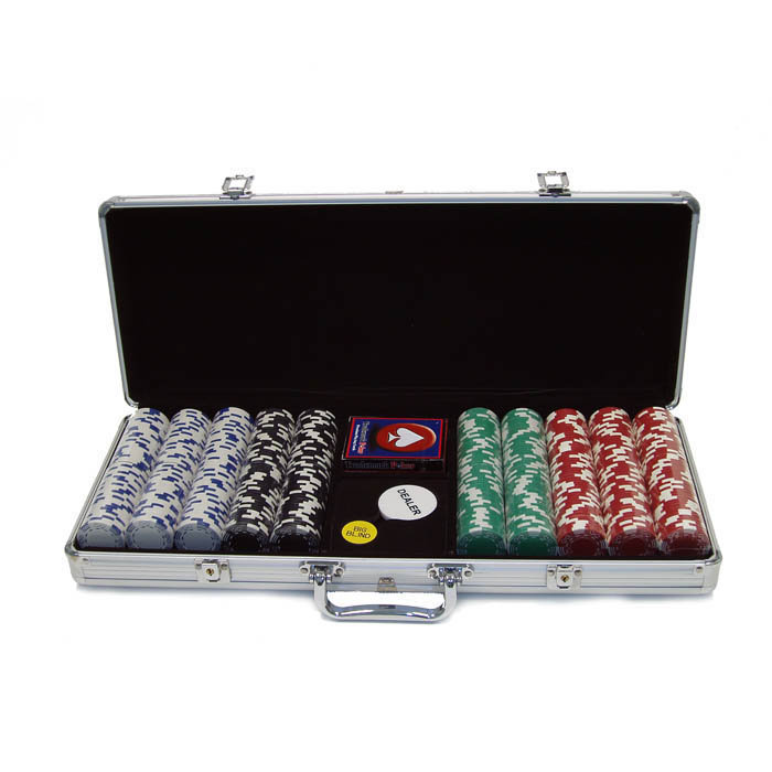 Boîtier avec puce de poker adaptée royal (ensemble de 500)