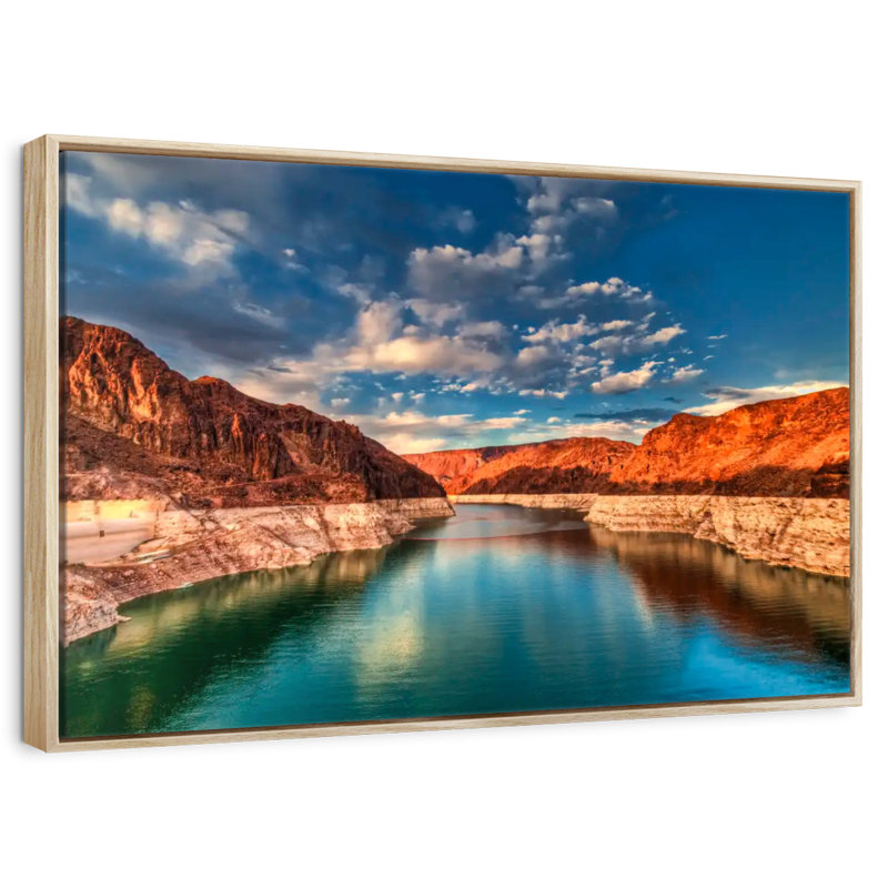 Hoover Dam, Lakeside Mountain, Cadre flottant en bois naturel, 37 po x 25 po