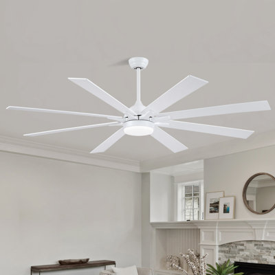 Ventilateurs de plafond 72 pouces à 8 pales de style campagne moderne avec lumières et télécommande