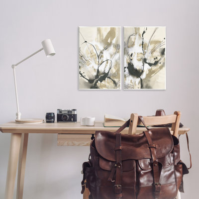 Beige Splatter 2 Piece Wall Plaque Art Set by June Erica Vess