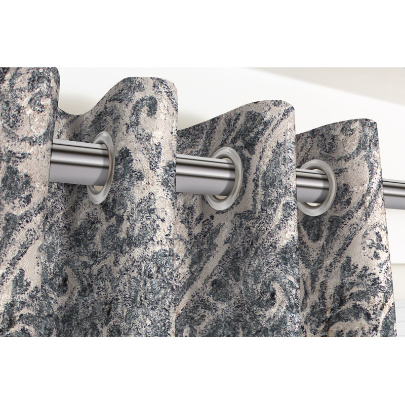 Fordland Blackout Curtain Pair, Width 228 x Drop 137cm, Charcoal Grey
