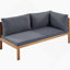 Ensemble de canapé d'extérieur à structure en bois avec coussins beiges Design exotique avec accessoires en métal robuste