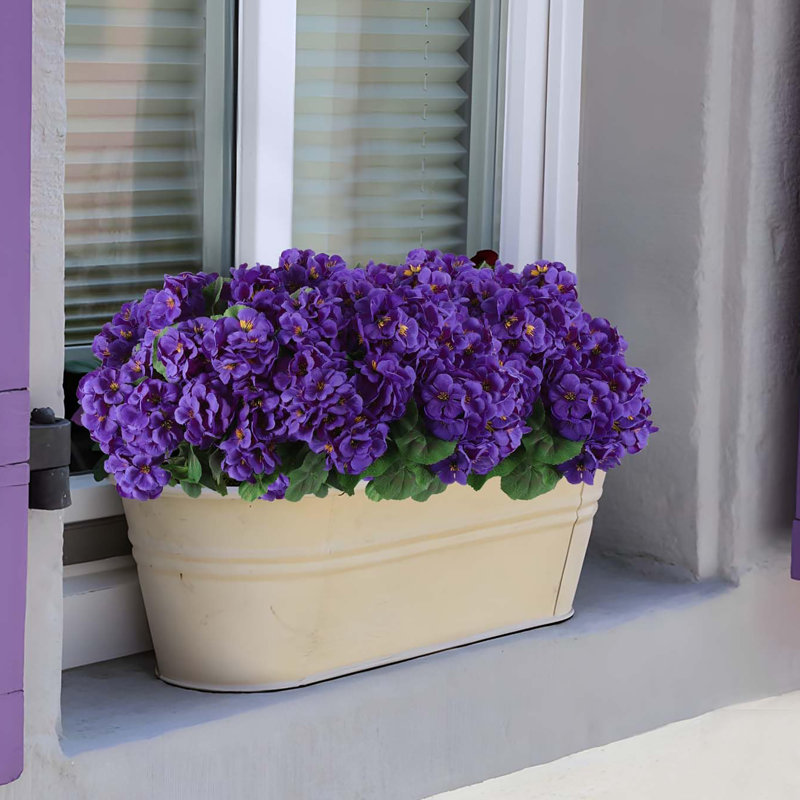 Fleurs de géranium artificielles, 12 pièces pour illuminer les espaces intérieurs et extérieurs, Purple