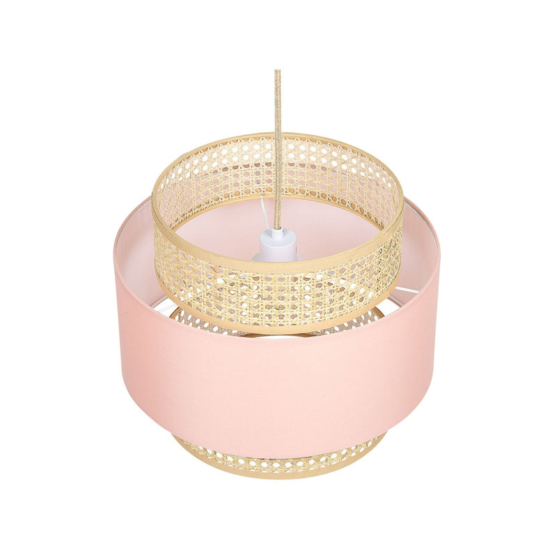 Cathkin 1 - Light Natural Drum Pendant, Pink