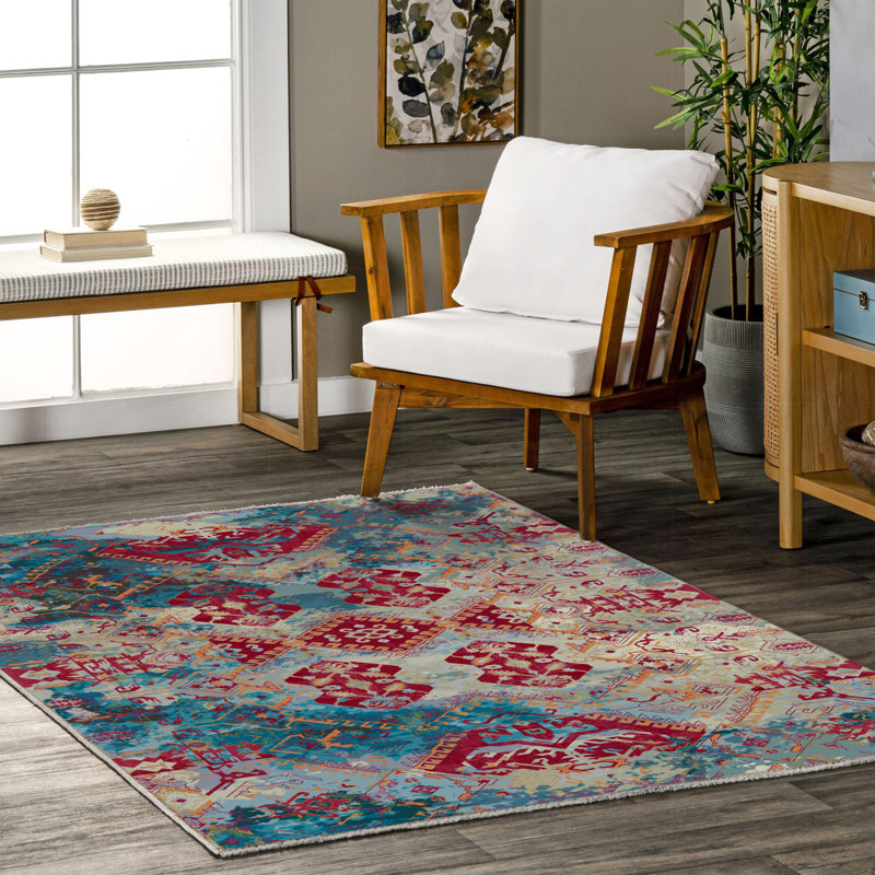 Tapis rectangulaire avec envers antidérapant Waniya, Tapis de couloir 4 pi x 8 pi 11 po