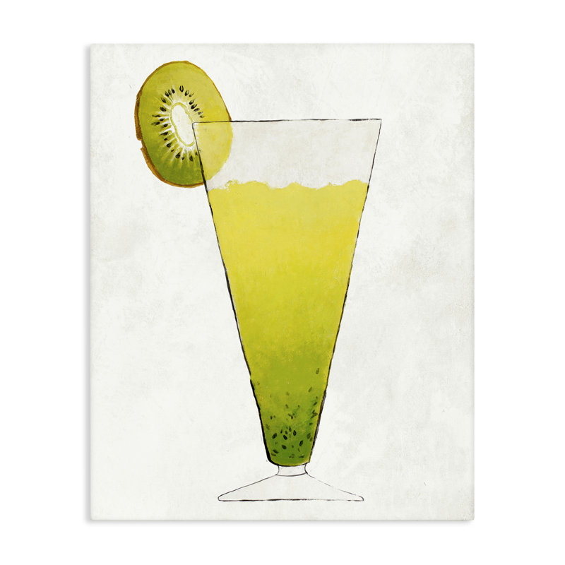 Été cocktail kiwi, toile par Lorenzo Collective, H 48 po x l 36 po