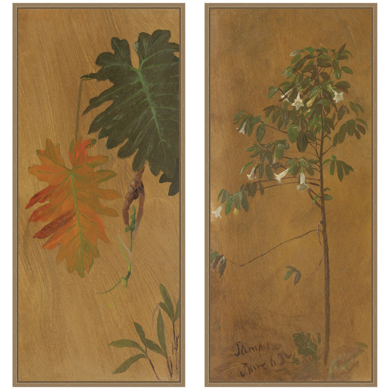 Ensemble d'art mural sur toile encadré 2 pièces Trumpet Trees par le Smithsonian American Art Museum, 2 pièces