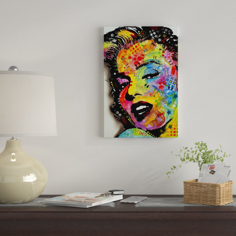 «Marilyn Monroe» par Dean Russo, impression sur toile tendue, H 40 po x l 26 po x P 1,5 po, Pas de tapis, Toile tendue