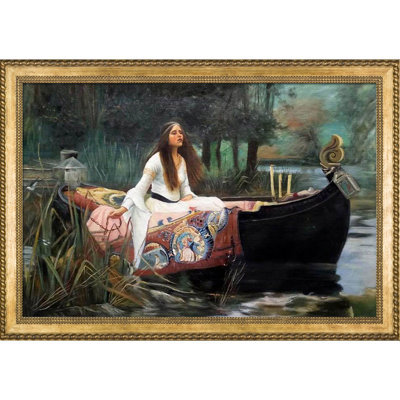 « the lady of shalott » par john william waterhouse, peinture sur toile encadrée