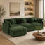 Canapé de coin 3 places surdimensionné avec pouf, canapé en L avec pouf pour salon-803311299