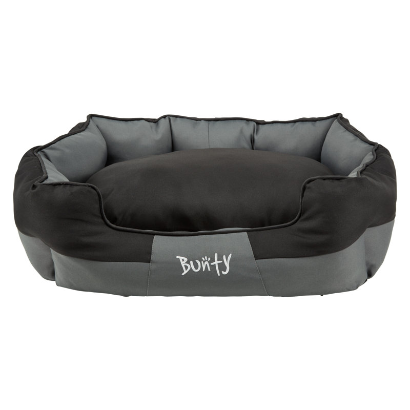 Levesque Polyester Pet Bed, Black, 25cm H x 60cm W x 50cm D