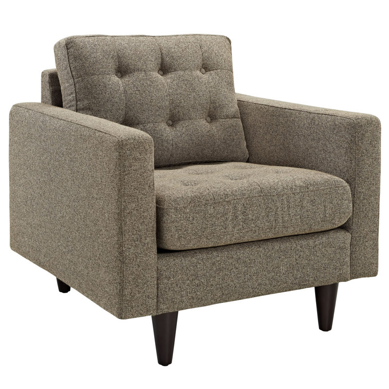 Upholstered Armchair, Oatmeal Polyester Blend