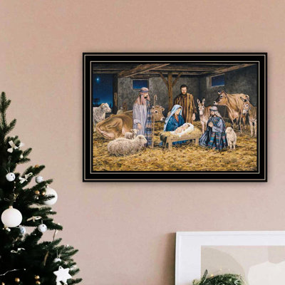 Décor 4U: rehaussez le style de votre chambre à coucher. Reproduction murale de la Nativité. 21 x 15 x 1 po 3 lb Bois et papier Découvrez le charme de 4U. Salon