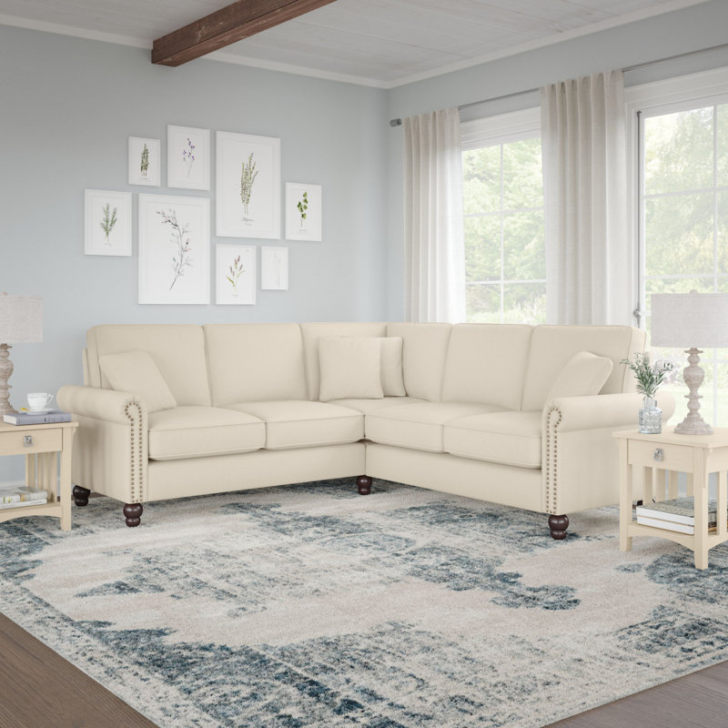 Canapé modulaire Atifah, Crème, crème, H 36 po x l 87 po x P 87 po