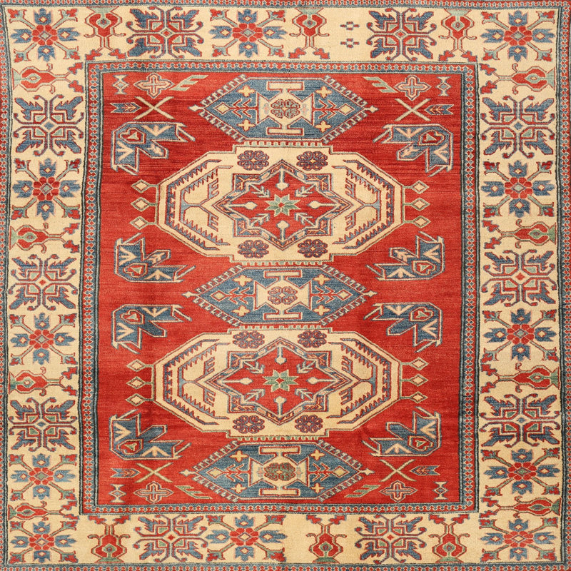 Tapis rouge à motif sud-ouest, Rond 5 pi