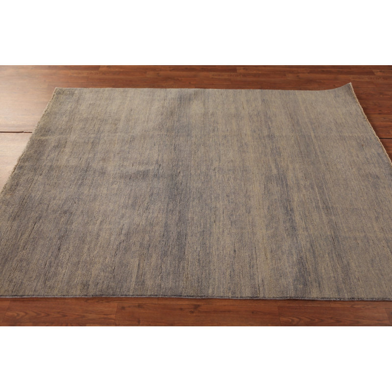 Beige & Grey Modern Wool Gabbeh Oriental Rug 5x6