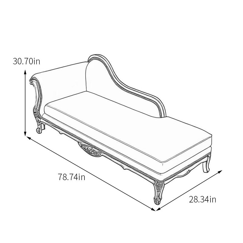 Chaise longue - Cuir artificiel et bois massif, Blanc crémeux