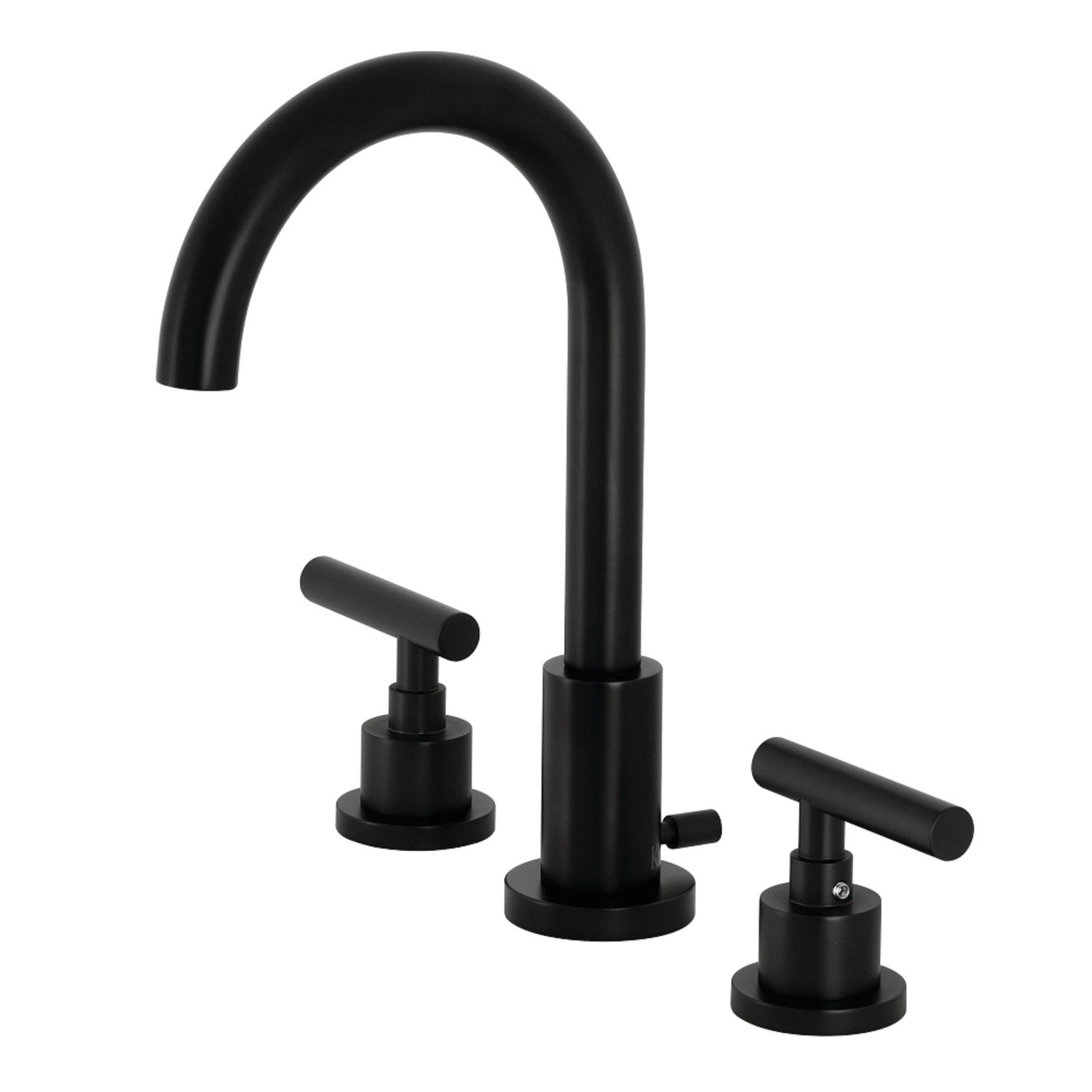 Manhattan Widespread Faucet with Drain, Matte Black
