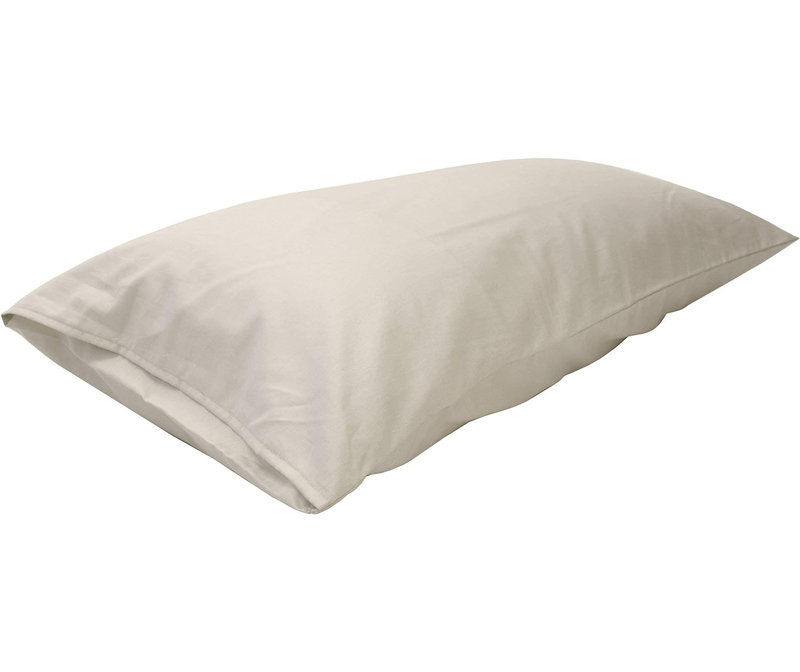 Coussin en coton biologique avec taie d'oreiller - Coussin doux rembourré en kapok biologique avec protection lavable hypoallergénique, 20 po x 36 po