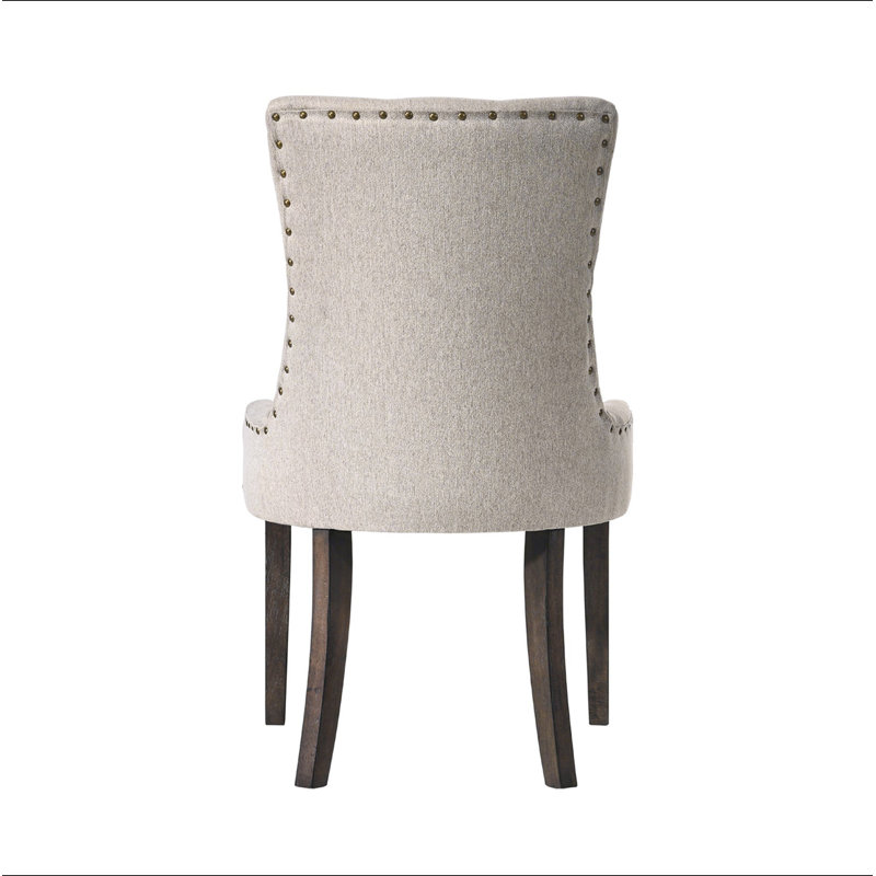 Ensemble de 2 chaises de salle à manger rembourrées en tissu, Beige