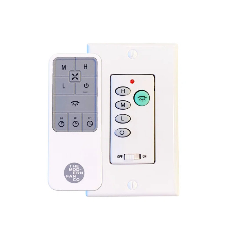 Downrod Ceiling Fan, Brushed Aluminum, Wall Control with Remote Handset (2-wire), Aluminum