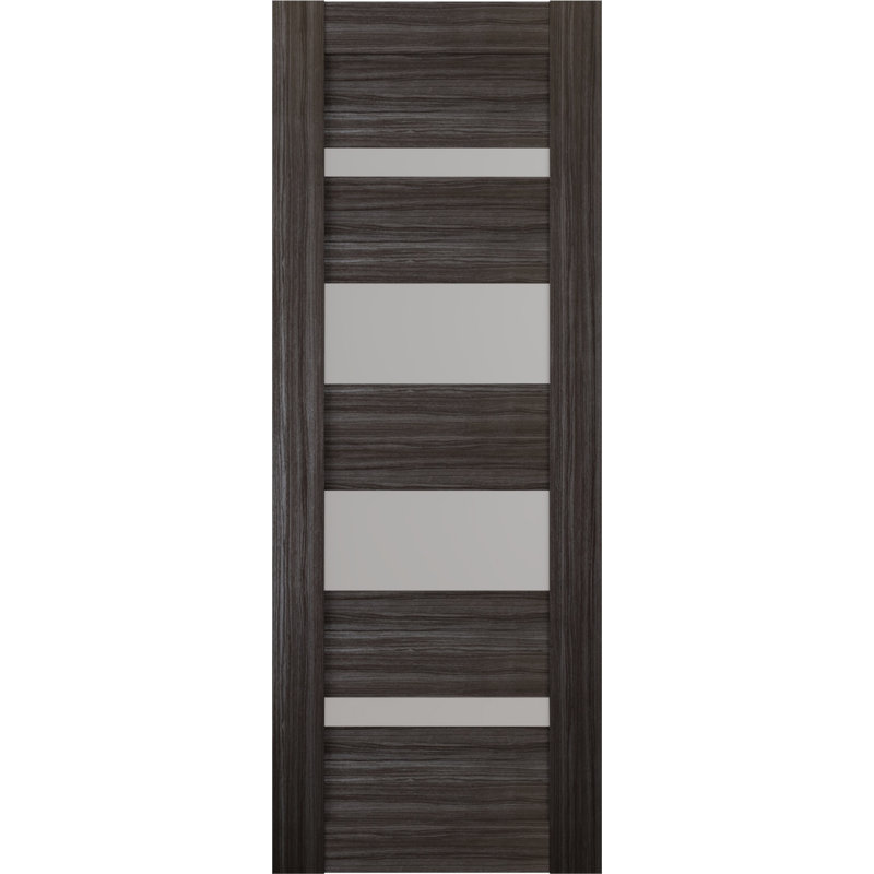 Gray Oak Frosted Glass Paneled Interior Door Slab