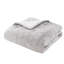 Édredon 3 pièces pour lit double / grand, mélange de coton et rembourré, tissé, gris avec