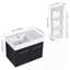 Meuble-lavabo mural 30 po avec lavabo et support de rangement, cuve gauche en résine à bords épais