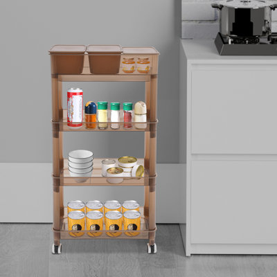Multifunctional 4 Tier Rolling Utility Cart Organizer