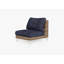 Brown Wicker Outdoor Armless Chair Conversation Set, Deep Sea Navy