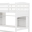 Lit mezzanine simple avec tablettes de rangement, bureau et échelle, lit mezzanine en bois massif pour enfants, adolescents, appartement