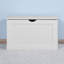 Armoire de rangement blanche avec 2 charnières de sécurité et coffre à jouets