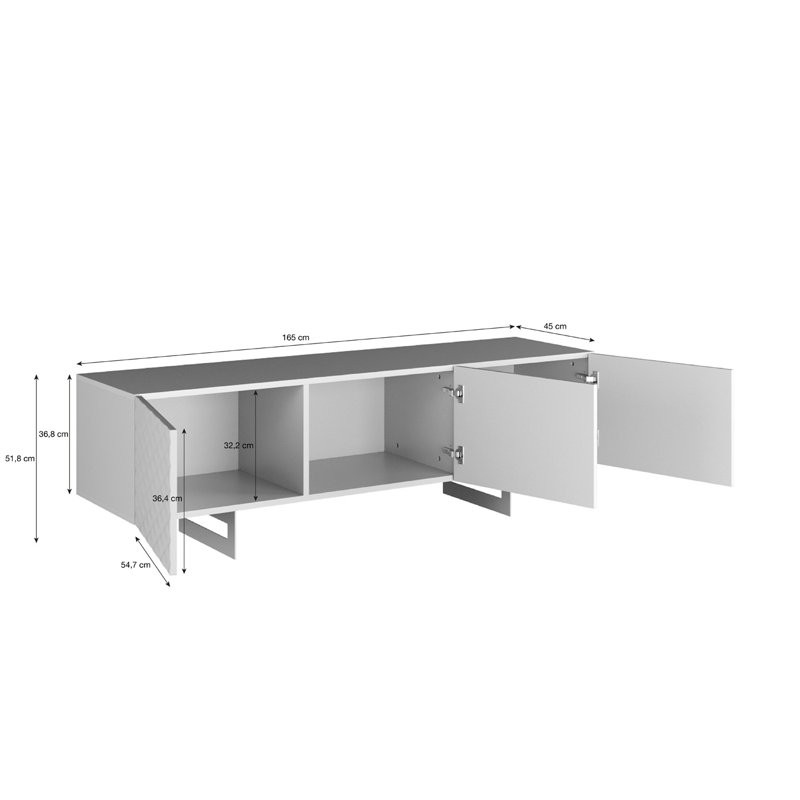 Finnin Unfinished TV Stand for TVs up to 70", White