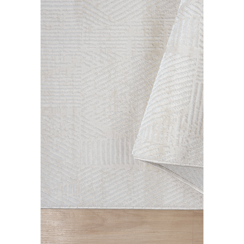 Runner Rillings Solid Colour Machine Made Indoor / Outdoor Area Rug, Runner 3'3" x 9'10"