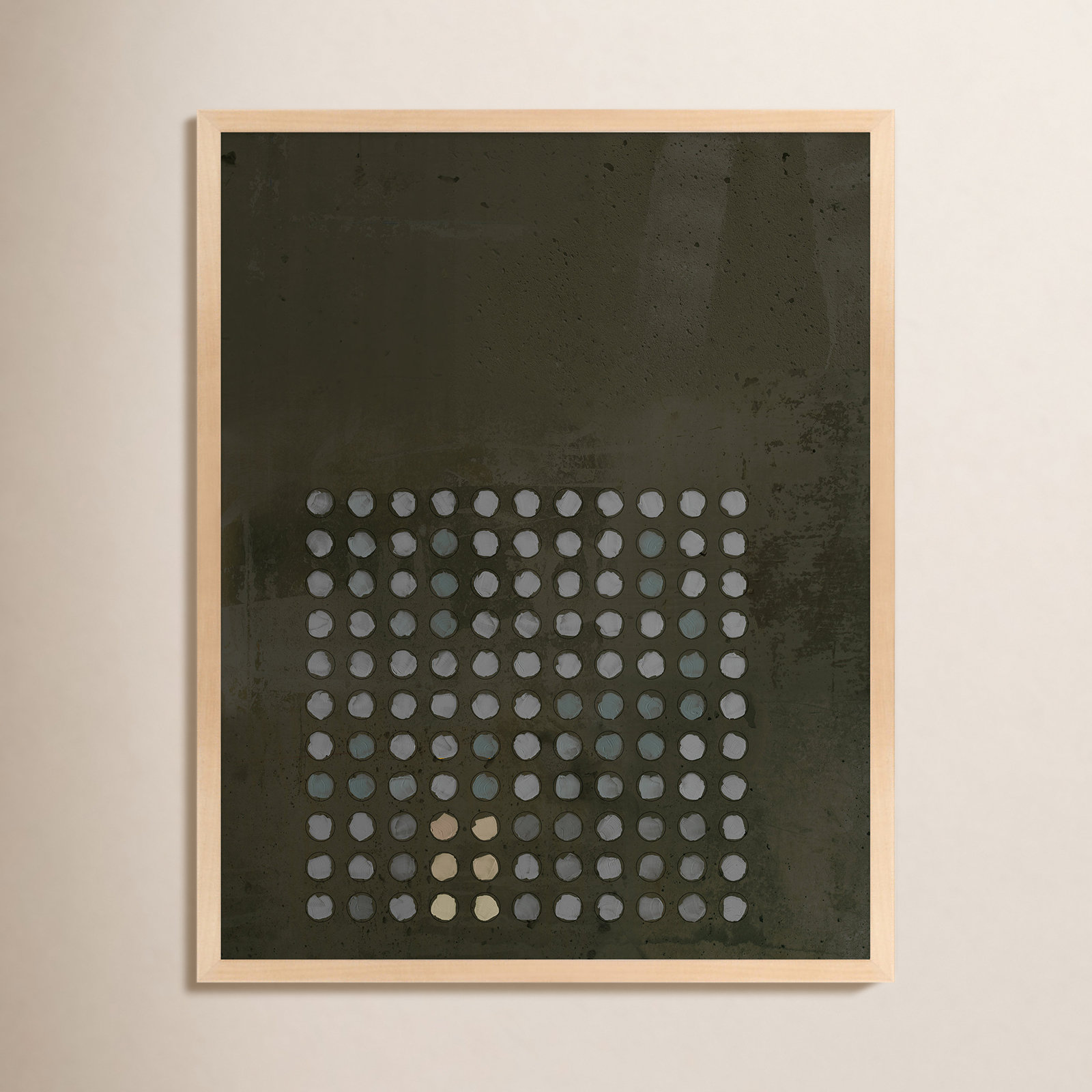 Circles In Squares 13 by Jacques Pilon, Brown, 38" H x 30" W x 1.25" D