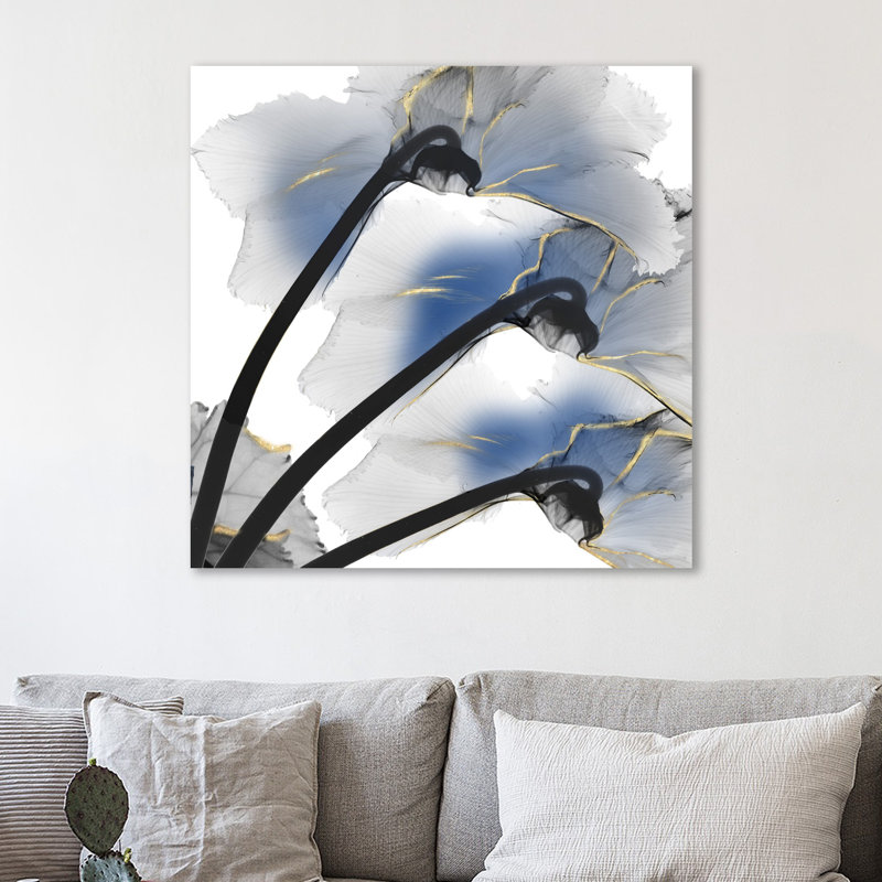 Indigo Luster Cyclamen - Wrapped Canvas Print, 30 cm H x 30 cm W