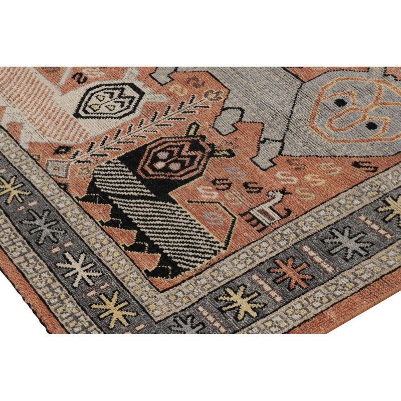 Burano Hand Knotted Wool Animal Print Area Rug, Rectangle 8' x 10'