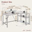Baford L-Shaped Computer Desk with Power Outlet, Gaming Table with Monitor Stand and Shelves-464828181-464828180