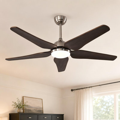 52" Brushed Nickel Ceiling Fan with light
