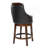 Swivel Counter Height Chairs Set Of 2, Dark Brown Faux Leather Upholstered Wooden Dining Furniture