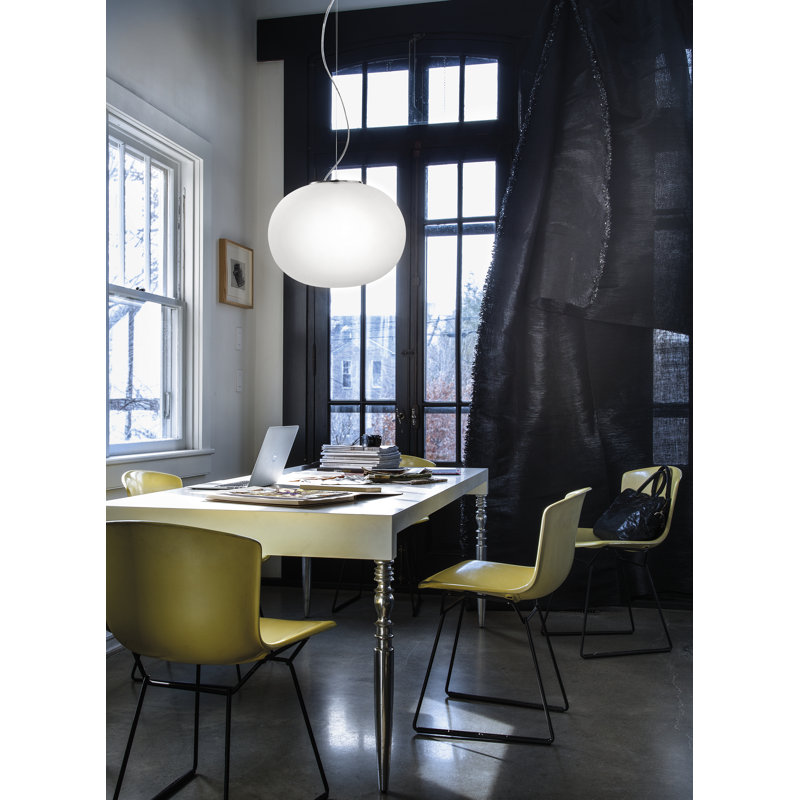 Lucciola Suspension M White Matt Satin Nickel 3Eu Ul, 14" H x 19" W x 19" D