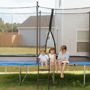 Teamson By Crowntec 15X9ft Black Rectangular Trampoline With Ladder & Enclosure