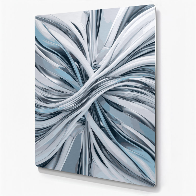 Digital Abstraction 33 Grey Metal Wall Art, 14" H x 11" W