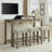 Miles 4-Piece Bar Table Set with Upholstered Stools & Power Outlets-165969930