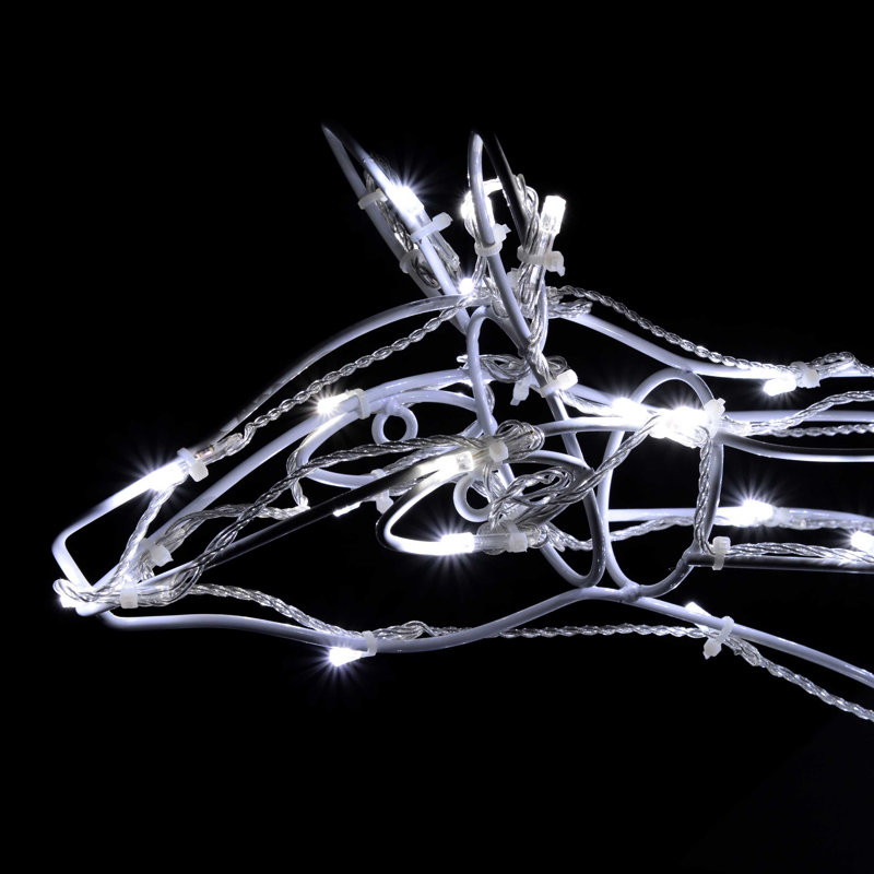 68cm Large 3D Twinkling Reindeer Christmas Lighted Display with Pre-Lit 80 LED