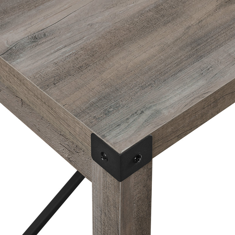 Alicia Metal Base Dining Table, Grey Wash