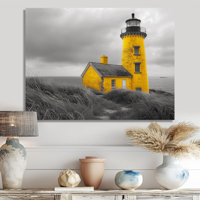 Photo de phare monochrome jaune au Canada II - phares, art mural
