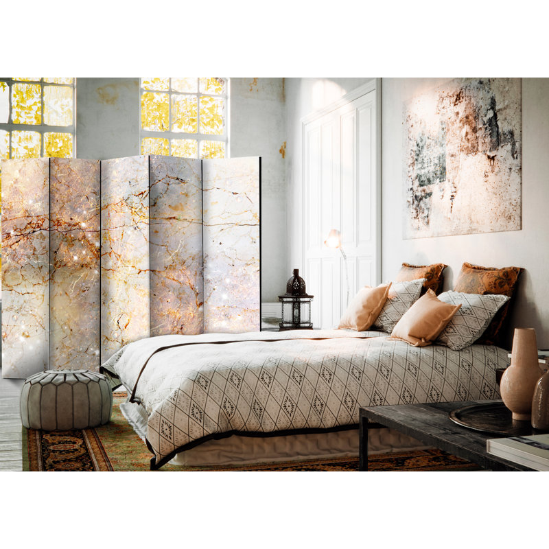 225cm W x 172cm H 5 - Panel Wood Folding Room Divider
